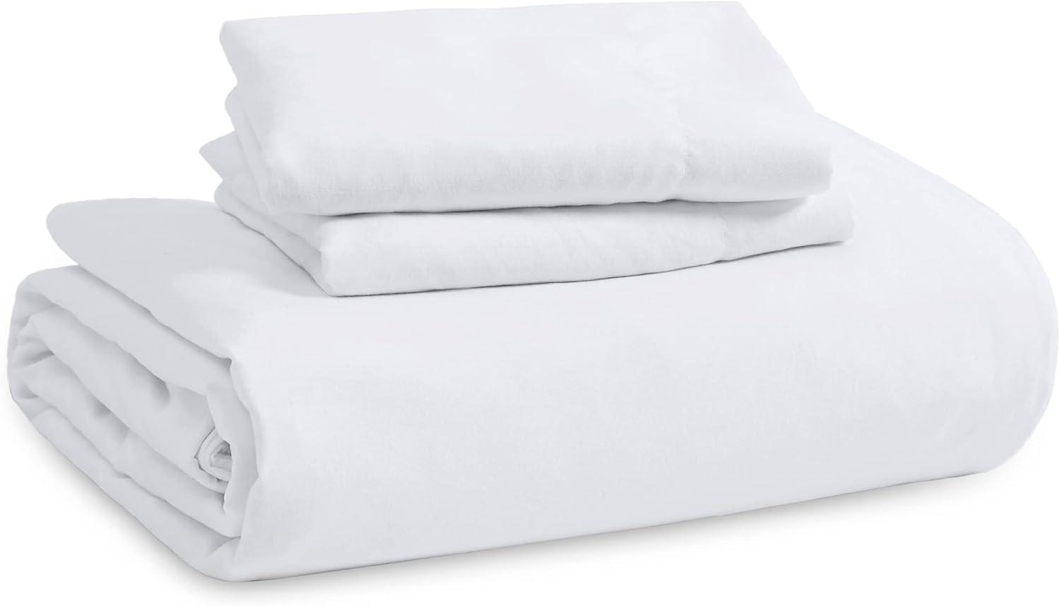 White Queen Size Microfiber Duvet Cover Set with Zipper Closure