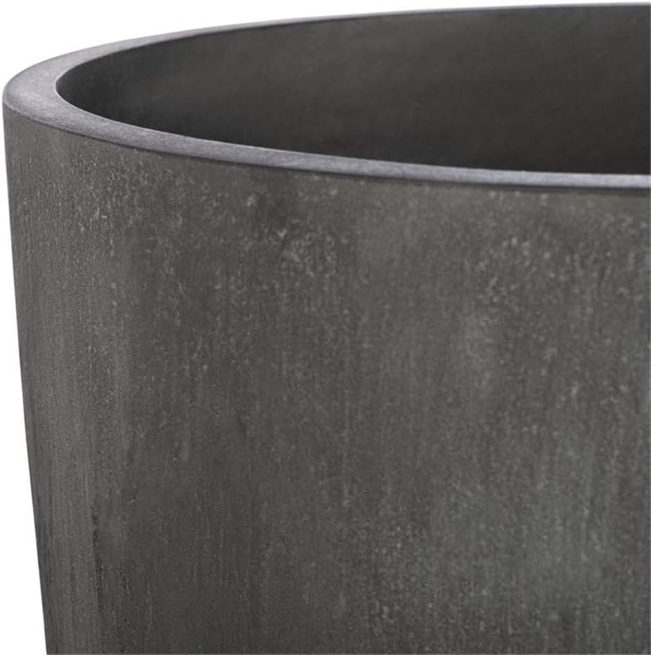 SAFAVIEH Colson Sand fiber Modern Solid Round Patio Planter, Black