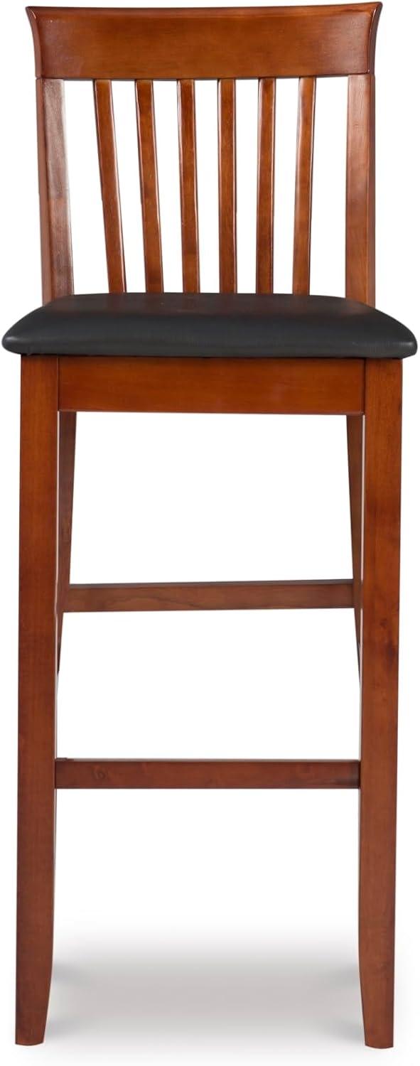 30" Torino Craftsman Padded Seat Barstool Hardwood/Dark Cherry - Linon: Rubberwood, 31" High