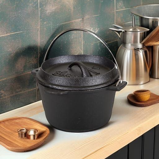 Stansport Preseasoned Cast Iron Flat Bottom Dutch Oven - 1 QT