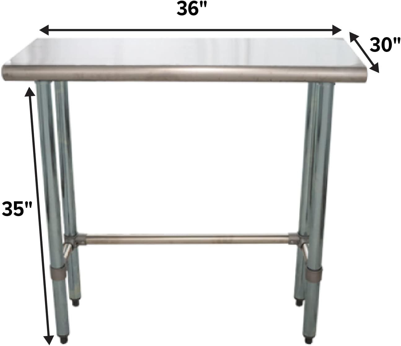 Amgood Stainless Steel Open Base Work Table