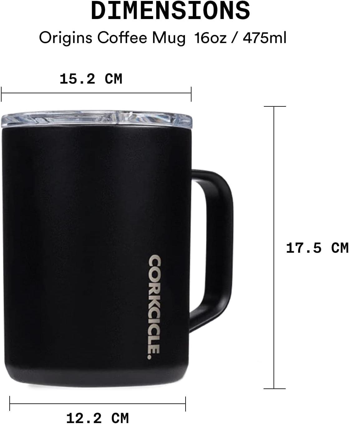 Matte Black 16oz Triple Insulated Stainless Steel Travel Mug