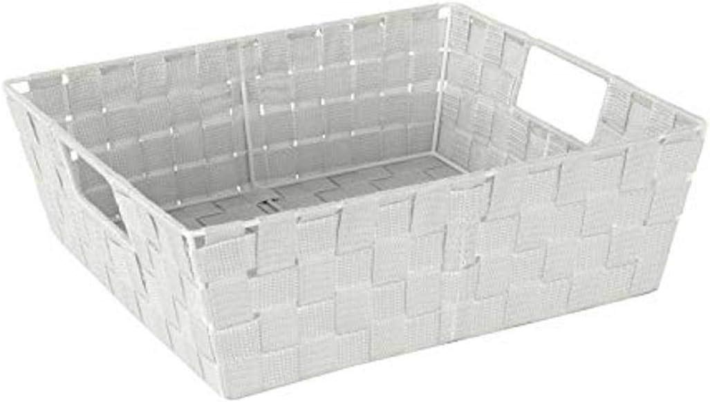 Simplify Large Woven Storage Shelf Bin Basket in Heather Grey