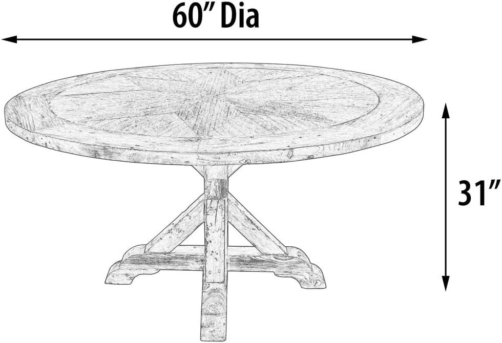 AFD Inverness Farmhouse 60'' Round Dining Table