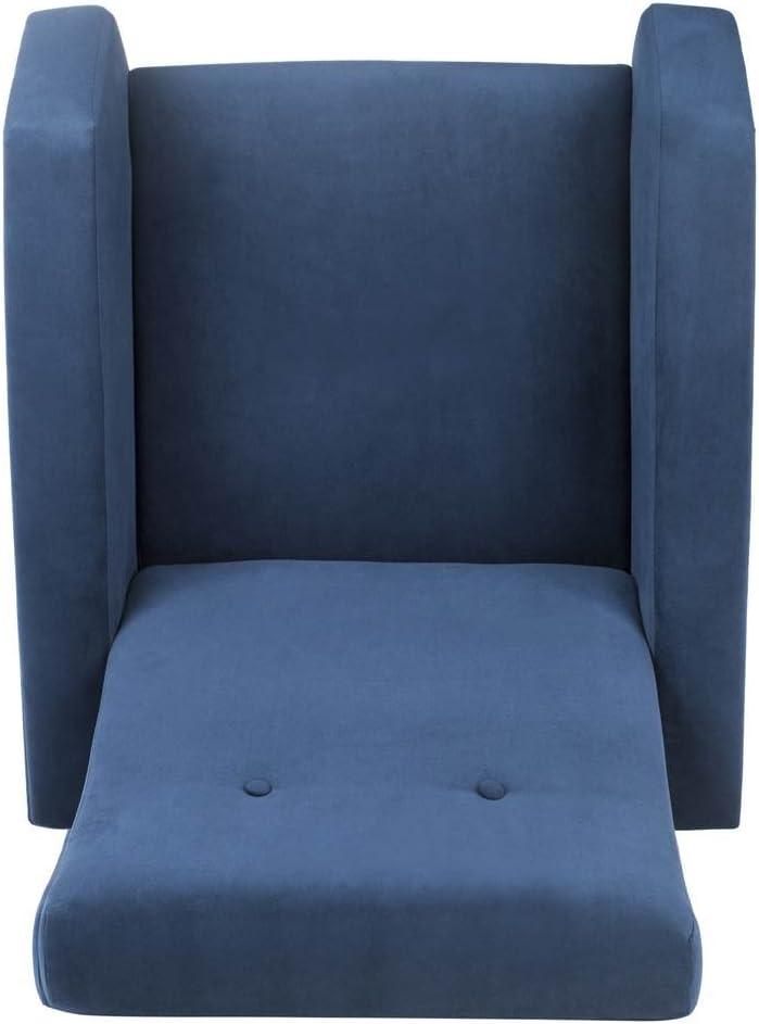 SAFAVIEH Aida Velvet Retro Mid Century Accent Chair, Navy