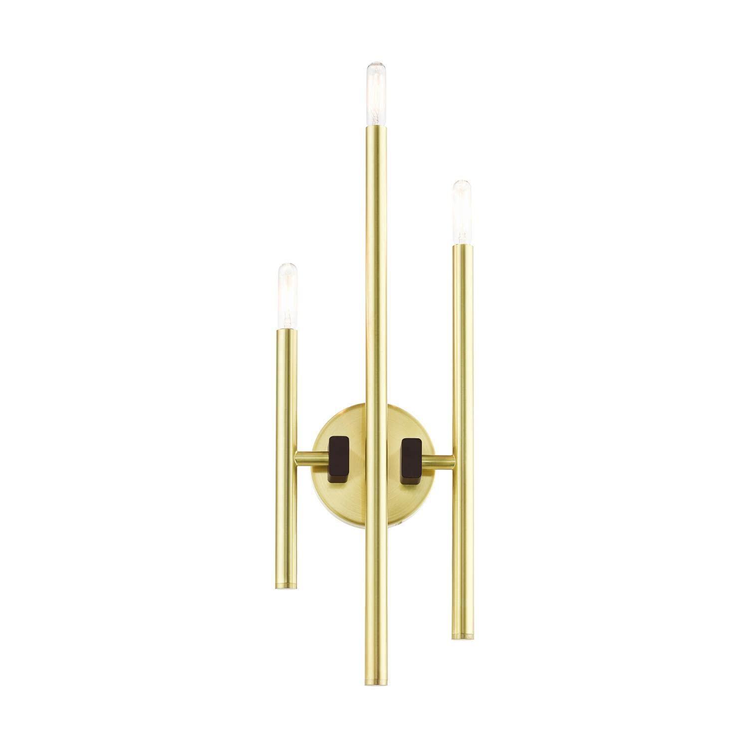 Livex Lighting Denmark 3 - Light Wall Light in  Satin Brass