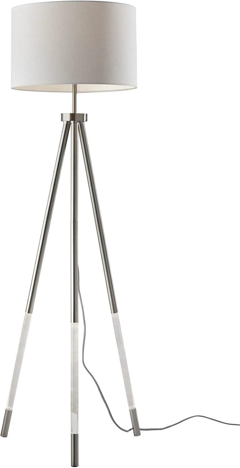 Della Nightlight Floor Lamp in Brushed Steel Finish