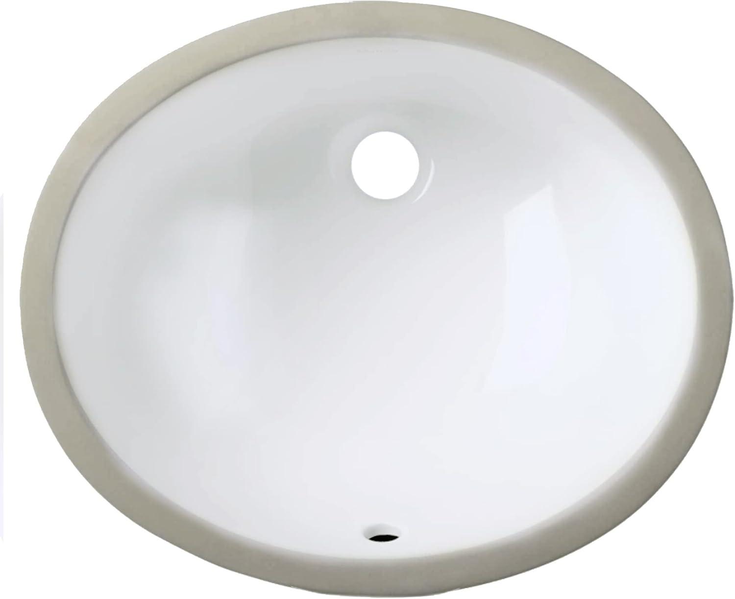 Nantucket Sinks Great Point 13.75'' Vitreous China Oval Bathroom Sink with Overflow