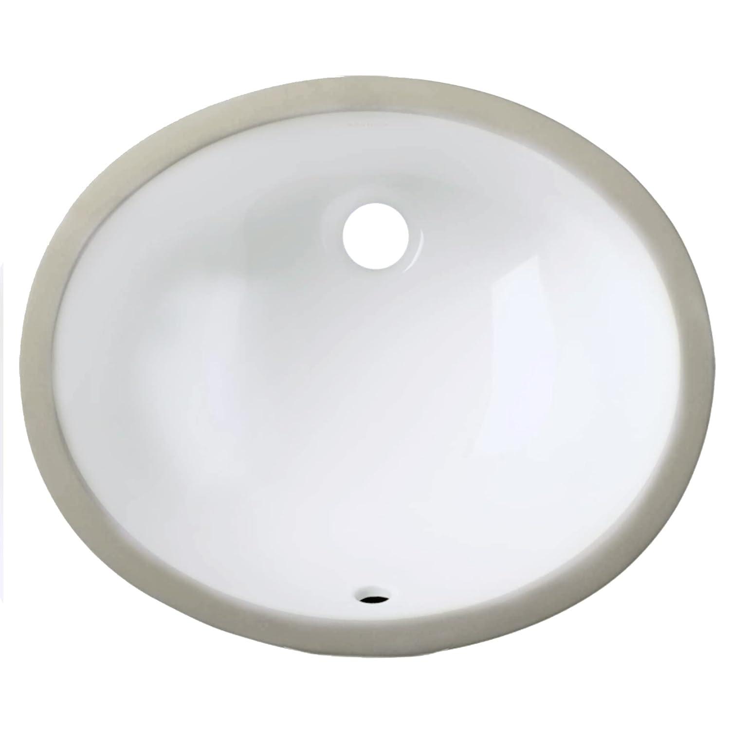 Nantucket Sinks Great Point 13.75'' Vitreous China Oval Bathroom Sink with Overflow