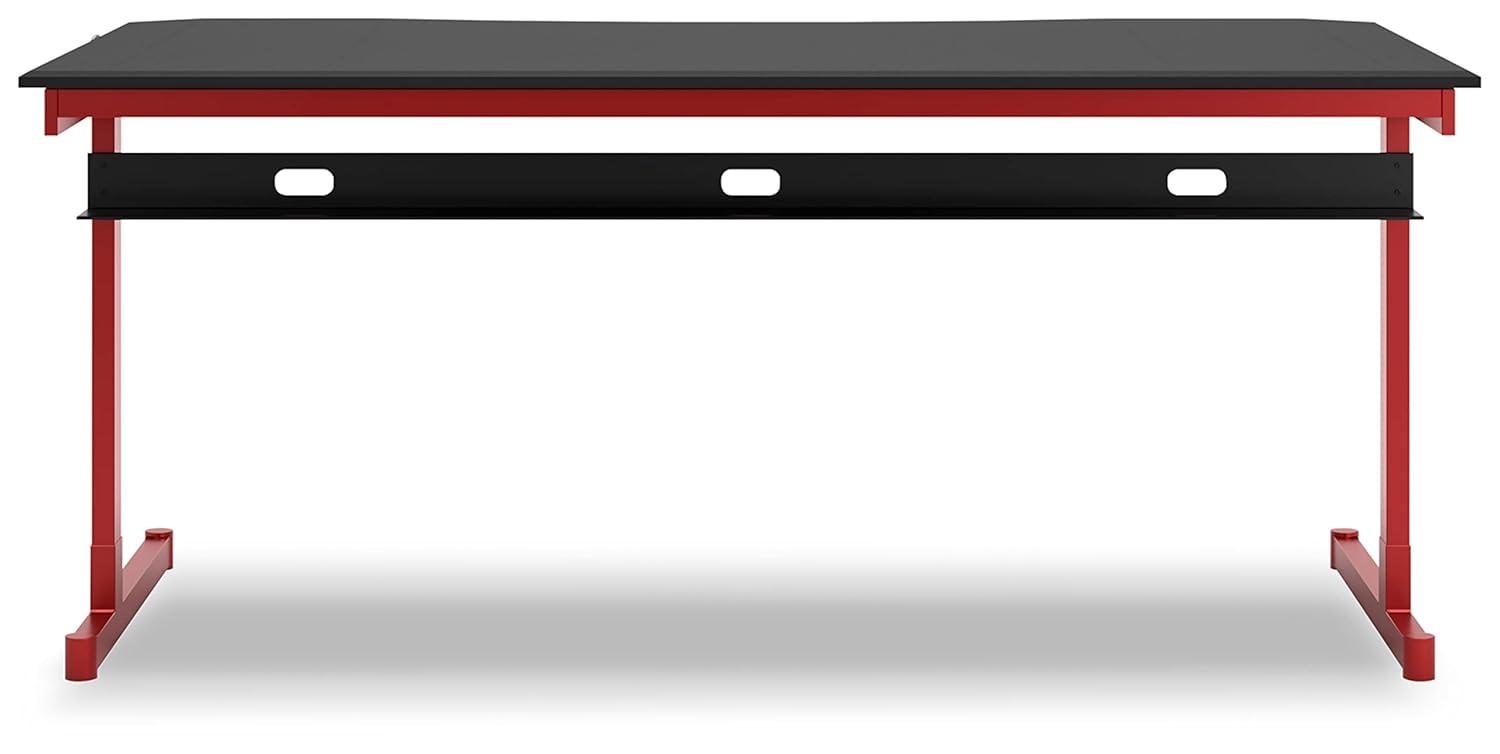 Signature Design by Ashley Lynxtyn Home Office Desk with Mousepad Surface Cover, Red