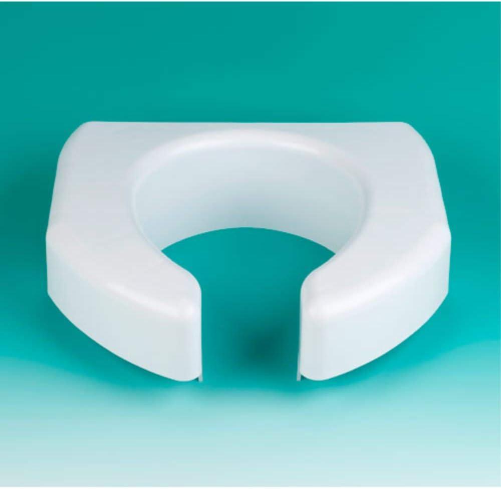 Ableware Basic White Plastic Raised Toilet Seat 3" Height Up to 350 lbs