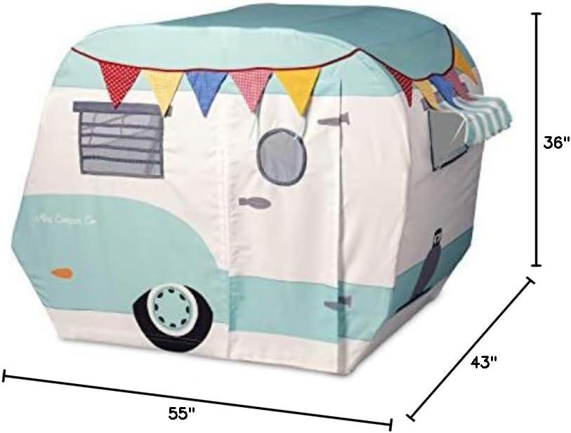 Retro Cotton Canvas Camper Playhouse with Colorful Banners