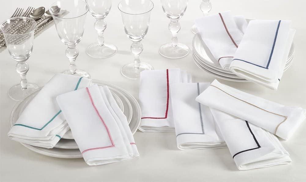 Saro Lifestyle Embroidered Line Design Napkin (Set of 4)