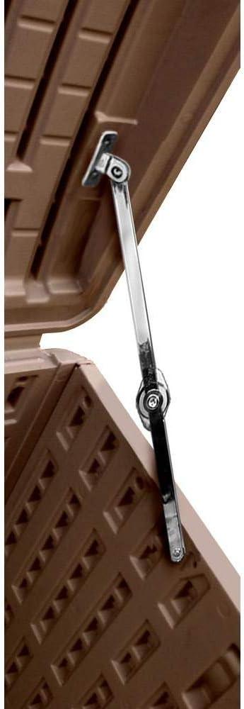 Plastic Development Group 105-Gallon Weather-Resistant Plastic Resin Outdoor Patio Storage Deck Box with Soft-Close Lid, Java Brown