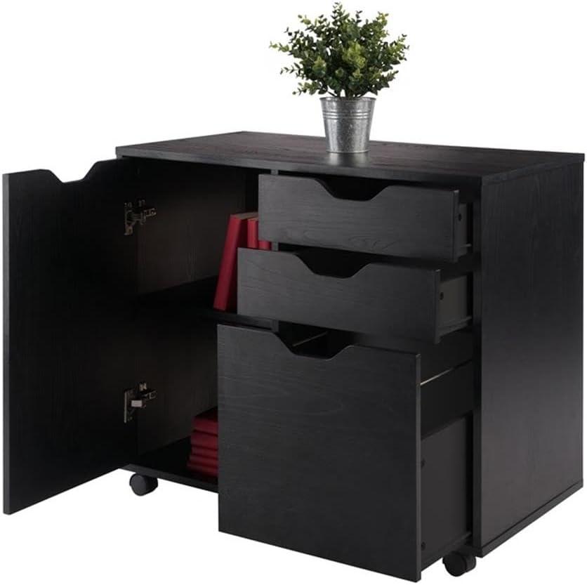 Halifax Black Mobile Filing Cabinet with 2 Drawers and Lock