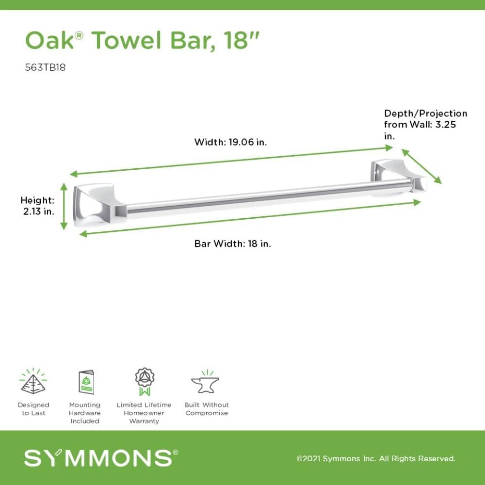 Oak Wall Mounted Bathroom Towel Bar with Installation Hardware