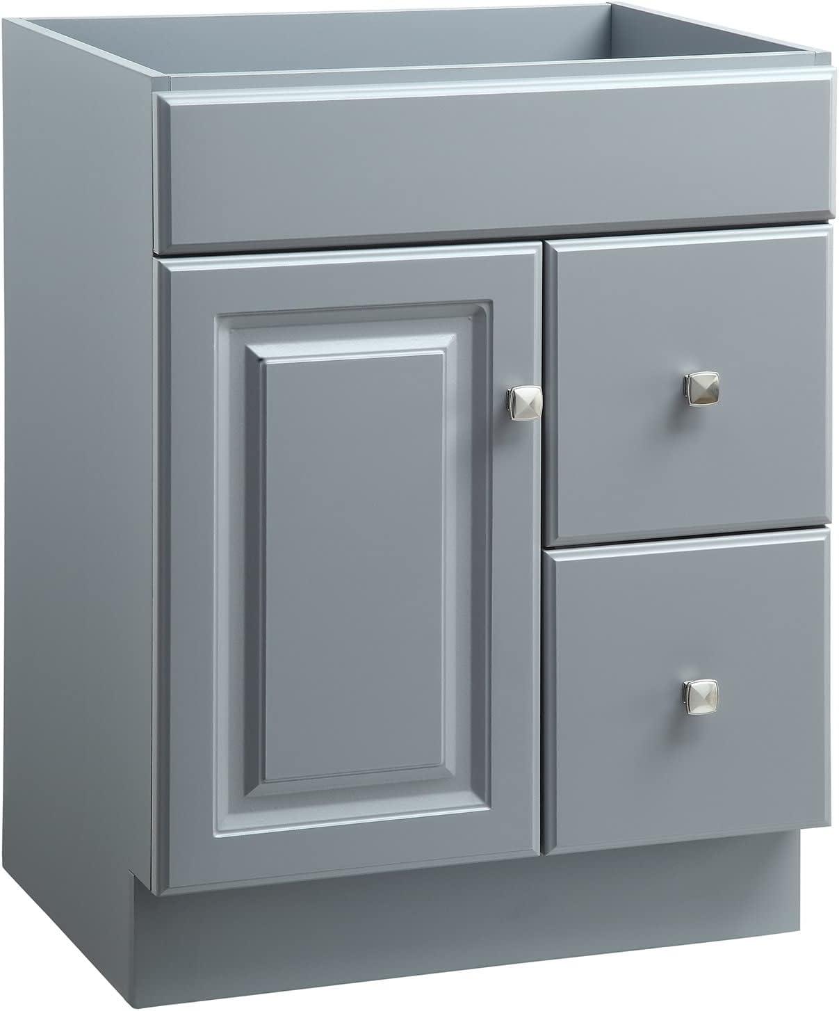 Design House 597179 Wyndham 24 Inch Unassembled 1-Door 2-Drawer Vanity without Top, Gray