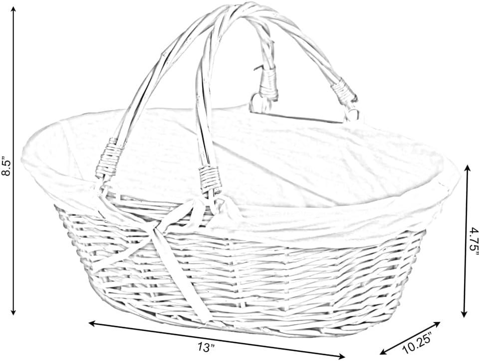 Quickway Imports Wicker Willow Picnic Basket with Double Drop - Down Handles