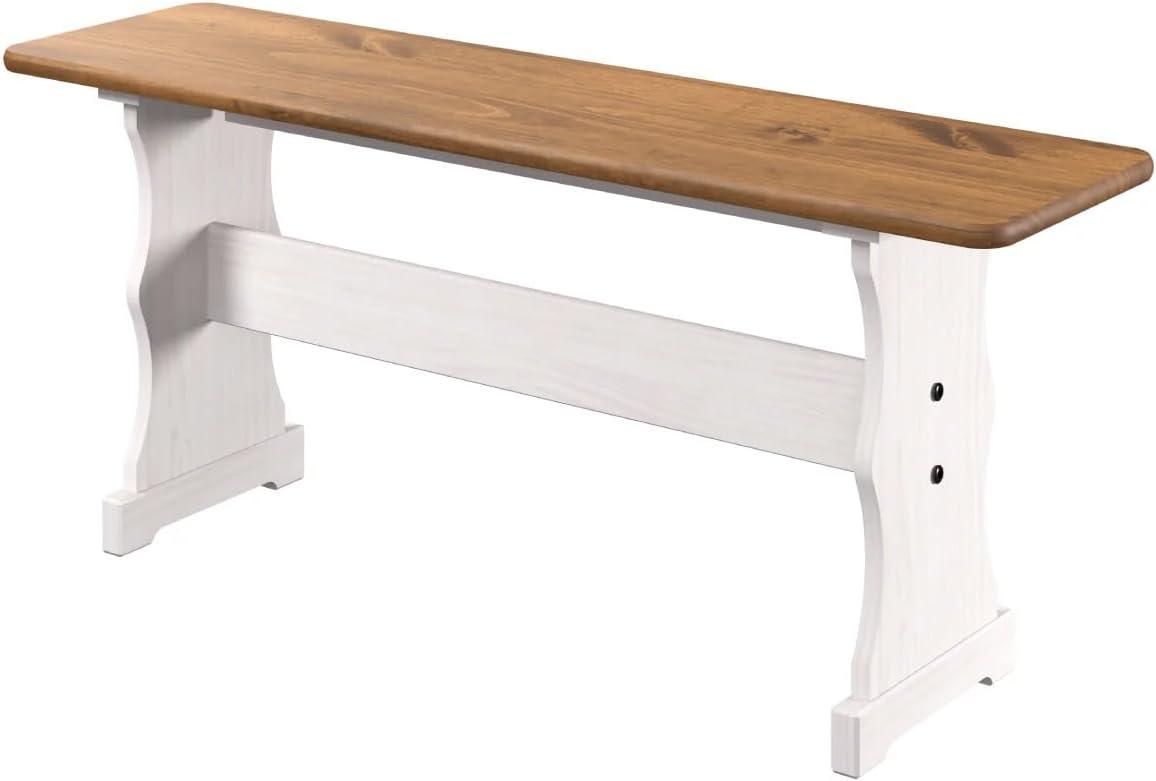 OS Home and Office Furniture Solid Pine Corner Dining Booth in White