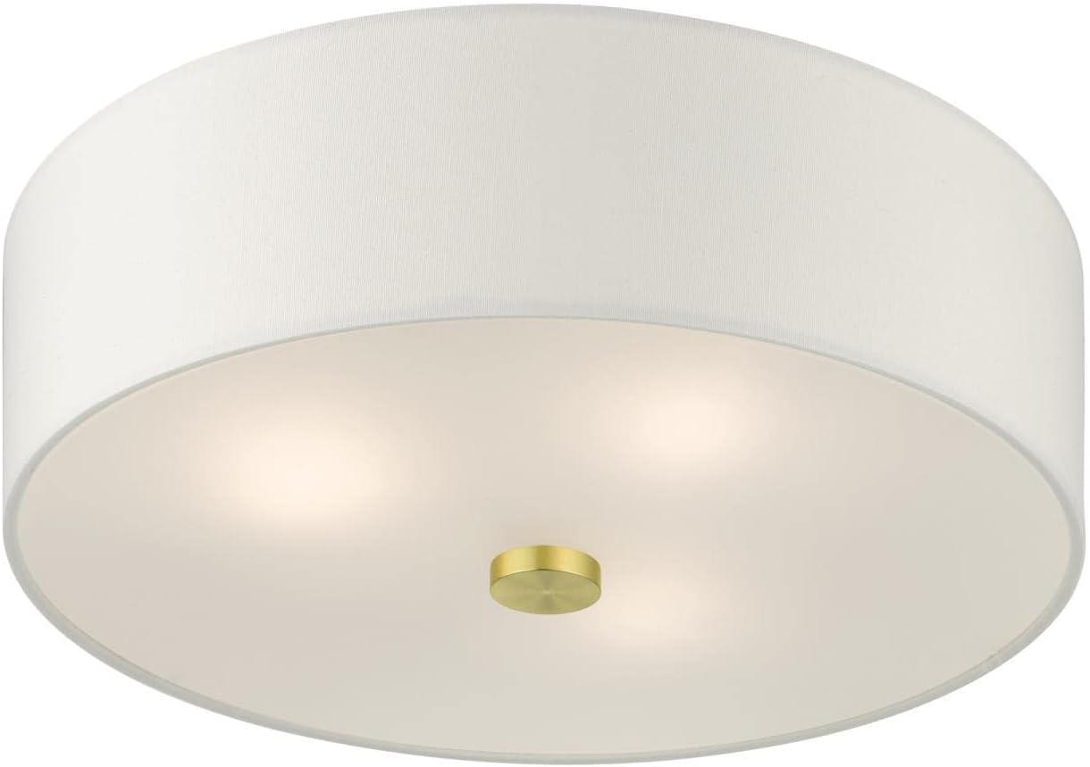 Livex Lighting Meridian 3 - Light Semi-Flush Mount in  Satin Brass