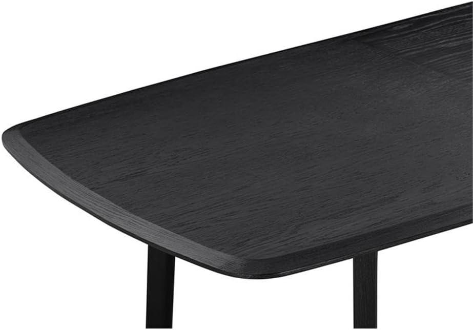 Holland Extendable Rectangle 98" Dining Table in Black Brushed Oak