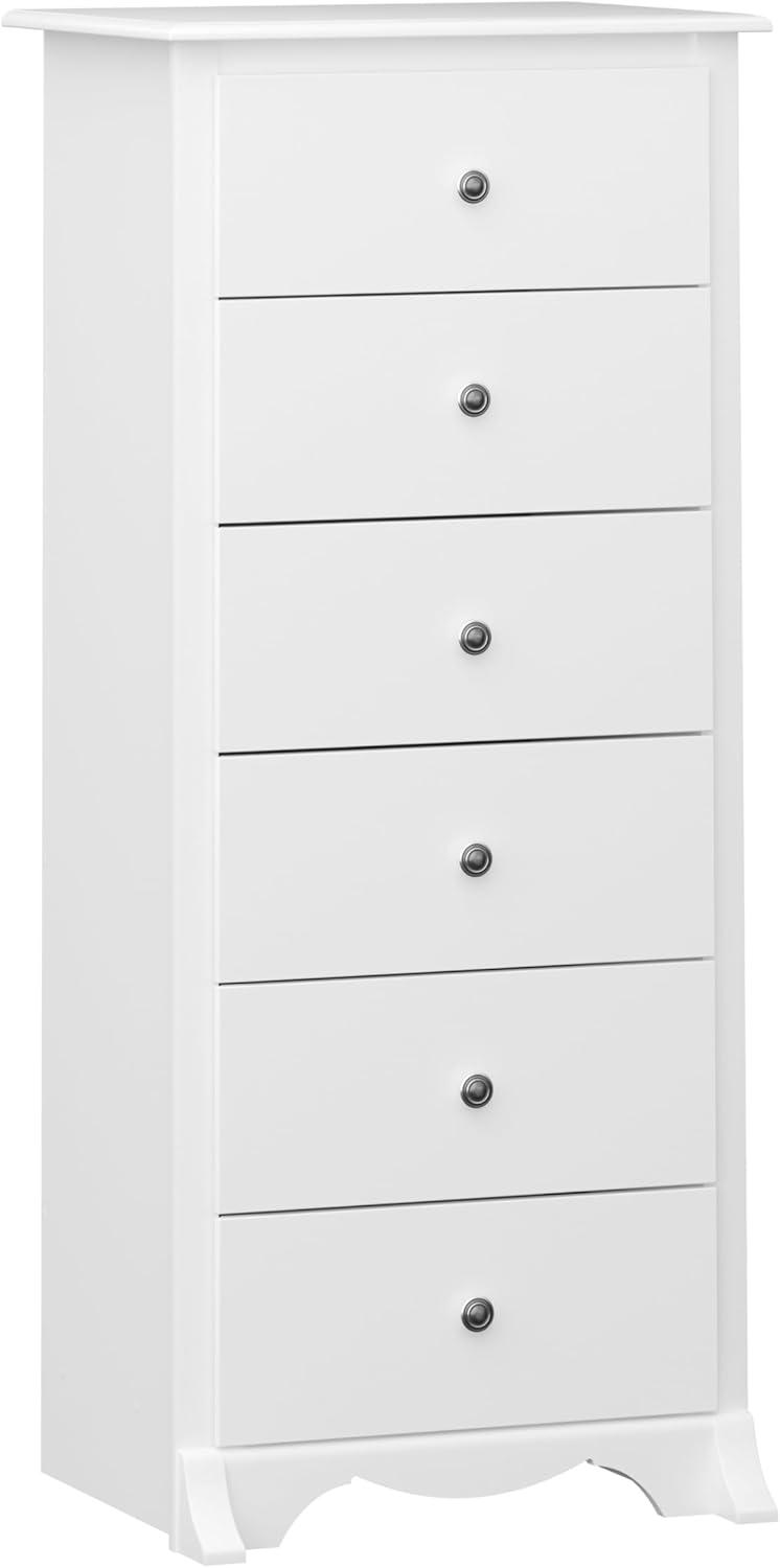 53" Monterey Vertical Dresser White - Prepac: Bedroom Storage, 6-Drawer Lingerie Chest