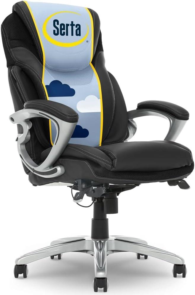 Serta Bryce Executive Office Chair with Patented AIR Lumbar Technology and Layered Body Pillows