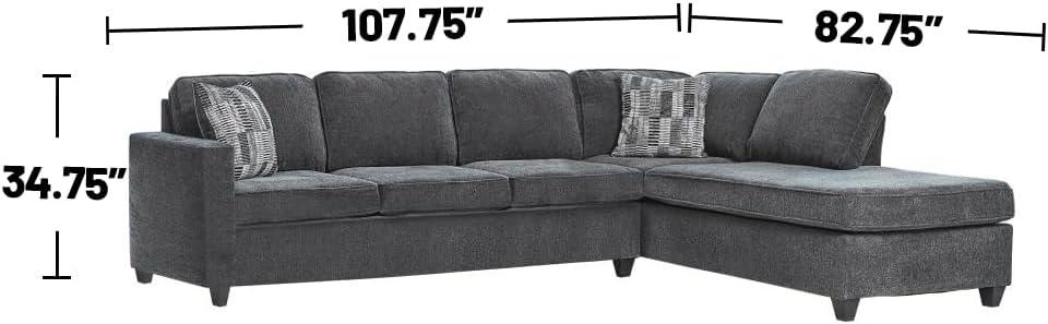 Coaster Mccord 2-piece Chenille Upholstered Cushion Back Sectional Dark Gray