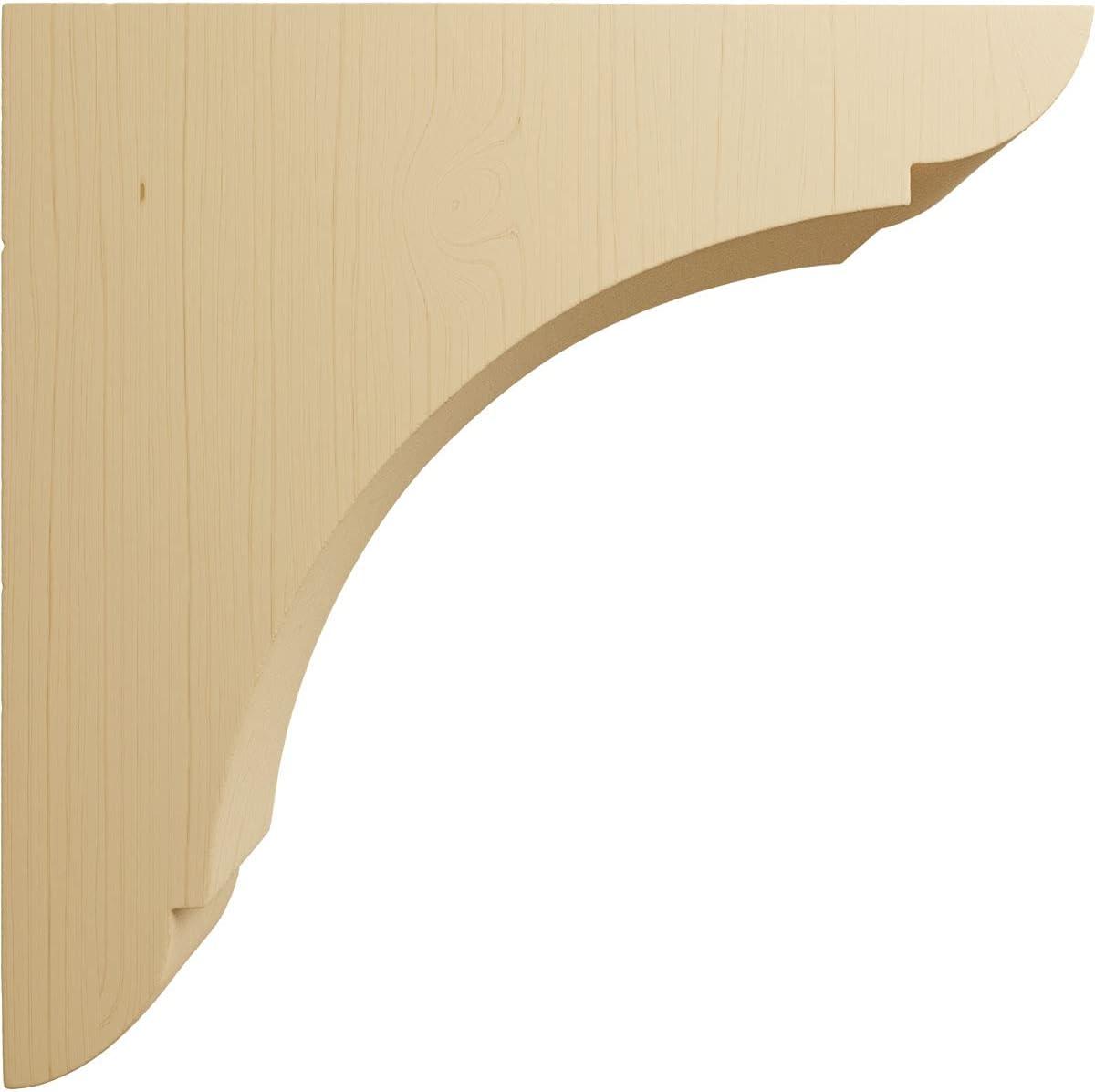 Small Alder Wood Decorative Corbel Bracket, 6" x 6"