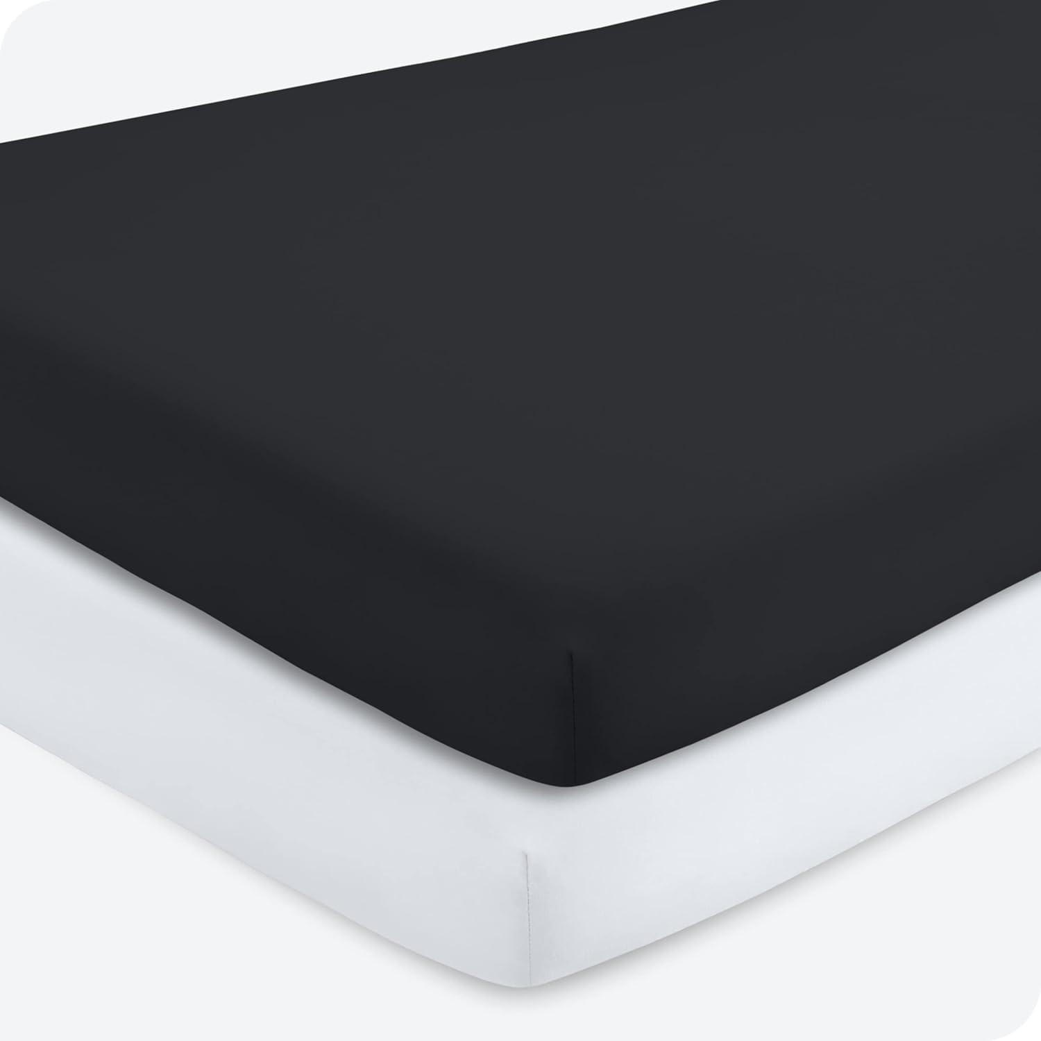 Fitted Crib Microfiber Sheet Morning Sun/White 2pk by Bare Home