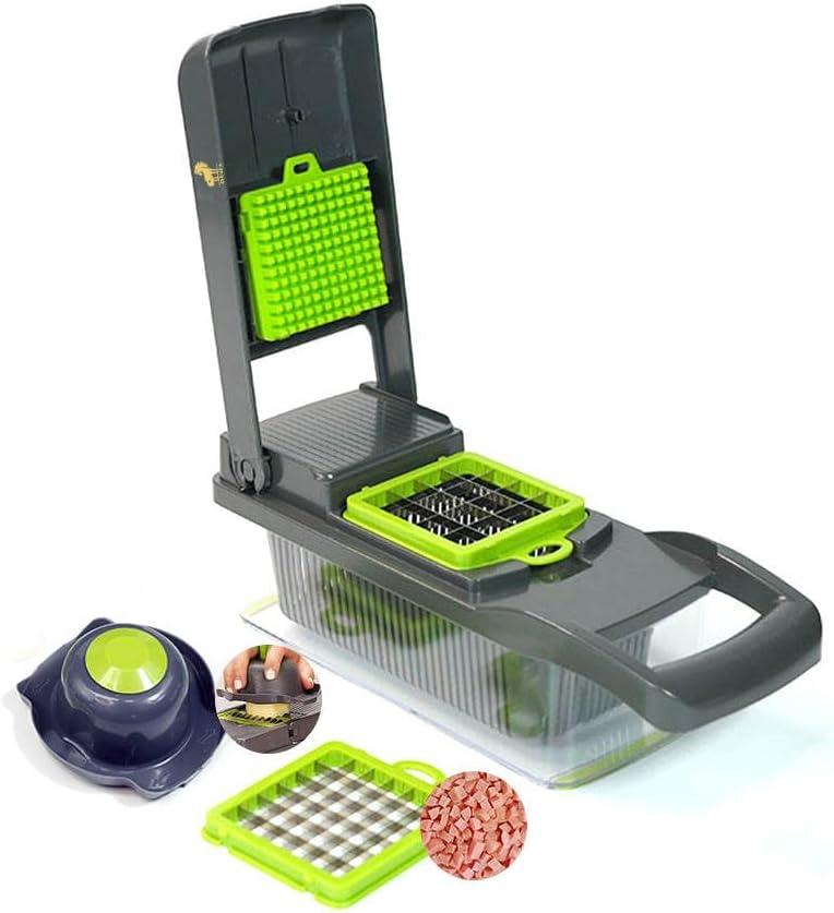 Vegetable Chopper,Pro Onion Chopper,14 in1 Multifunctional Food Chopper,Kitchen Veggie Chopper with 8 Blades,Vegetable Chopper With Container ,Vegetable Slicer Dicer Cutter,Salad,Garlic Chopper