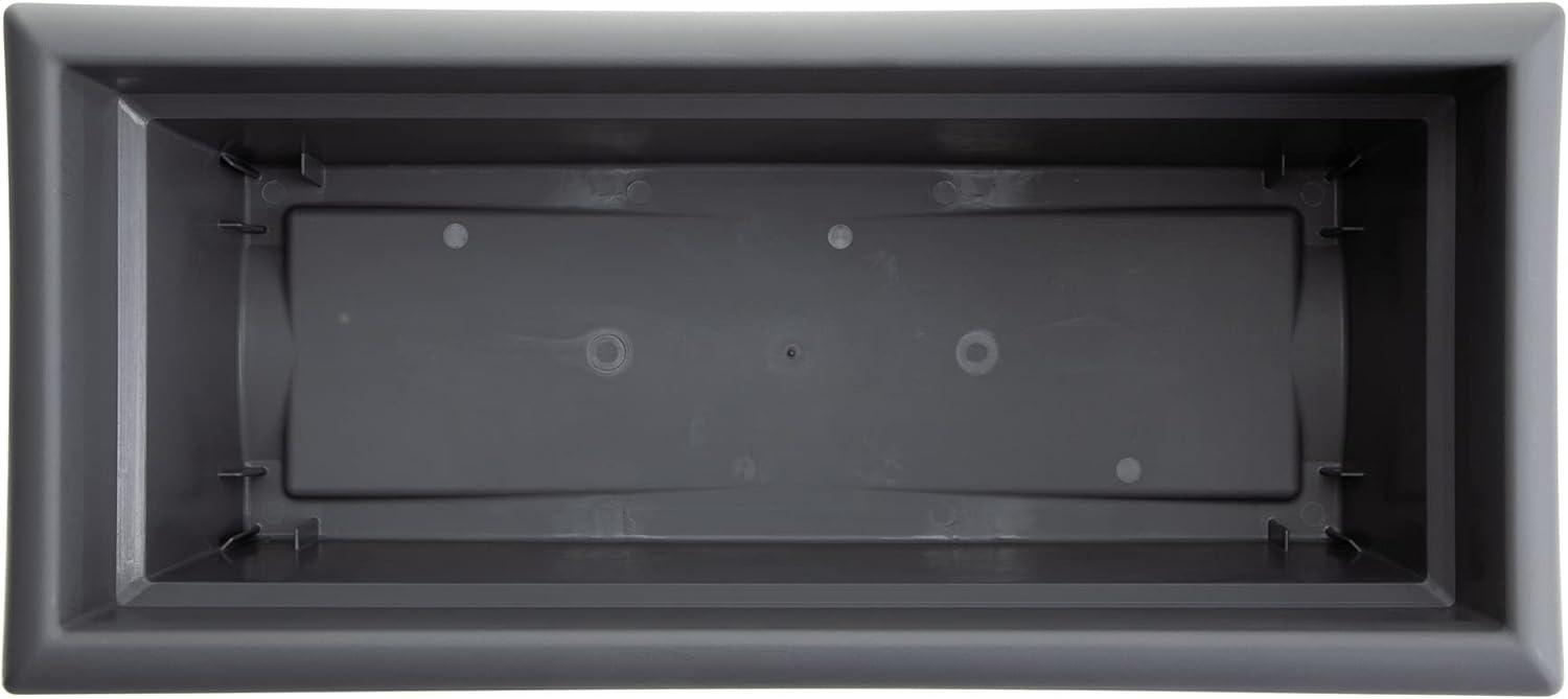 Bloem 26"x11" Veranda Rectangular Window Deck Box Planter Charcoal