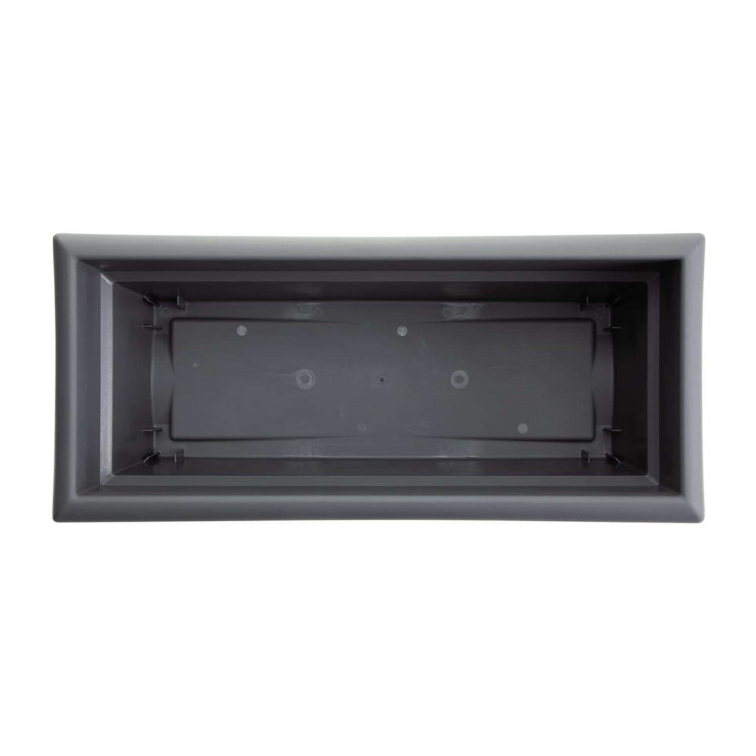 Bloem 26"x11" Veranda Rectangular Window Deck Box Planter Charcoal