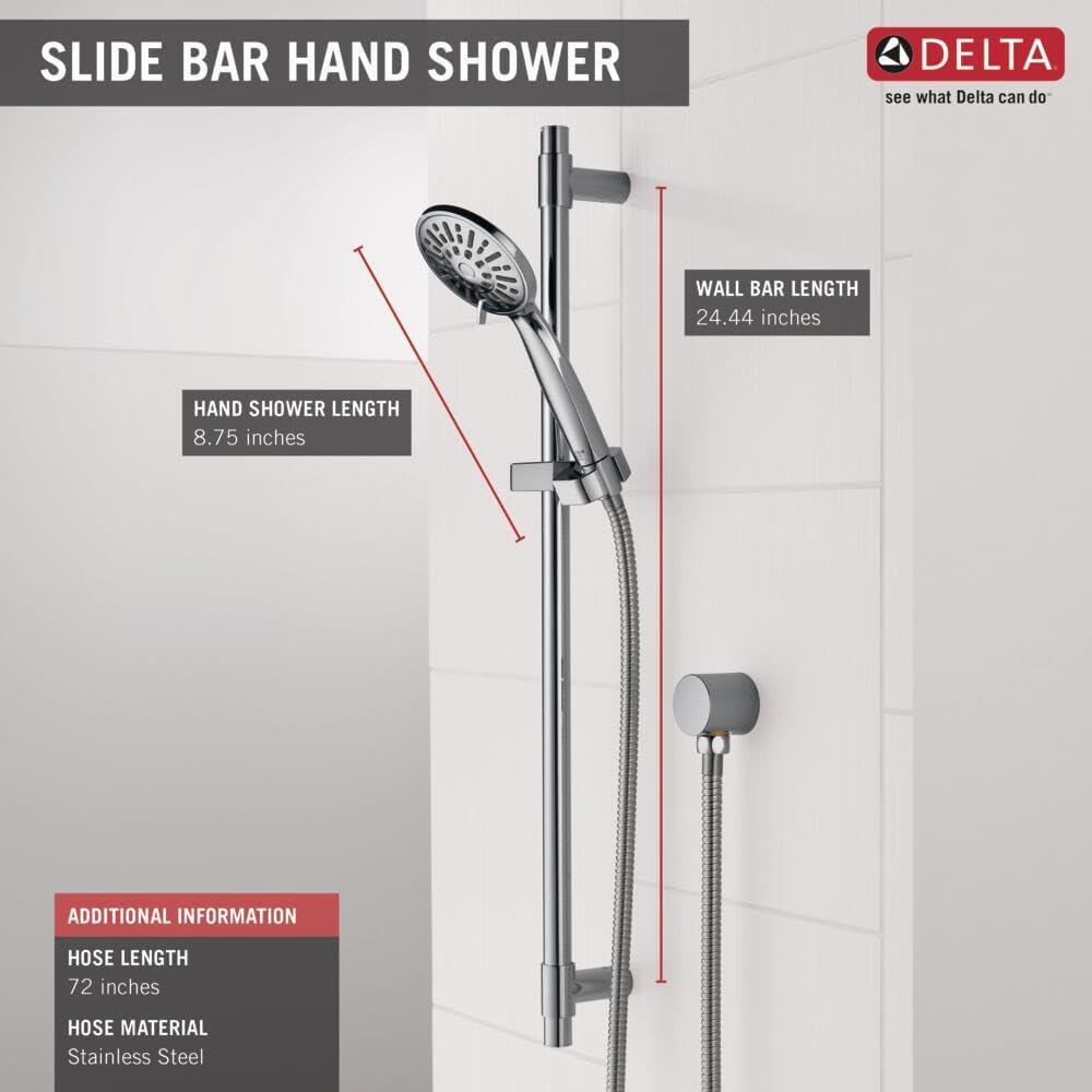 Slide Bar Hand Held Shower with Hose, Handheld Shower Head