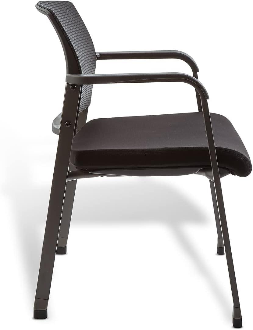 Esler Black Mesh and Fabric Stacking Visitor Chair