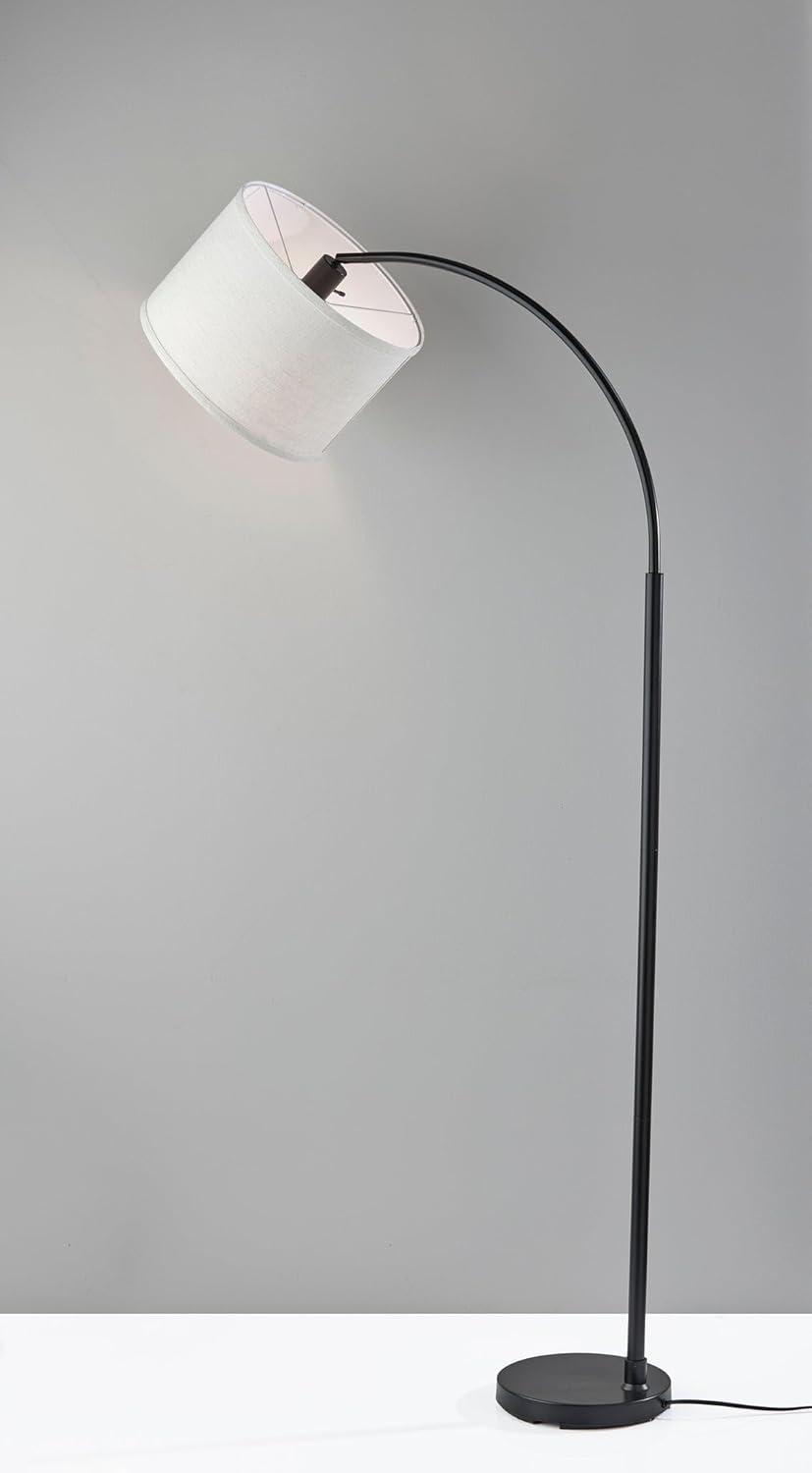 Adesso Jace Floor Lamp Black: Adjustable Arc, Overhead Reading Light, ETL Listed, Modern Design