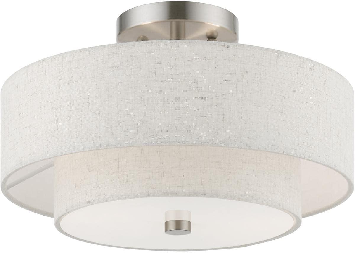 Livex Lighting Meridian 2 - Light Semi-Flush Mount in  Brushed Nickel