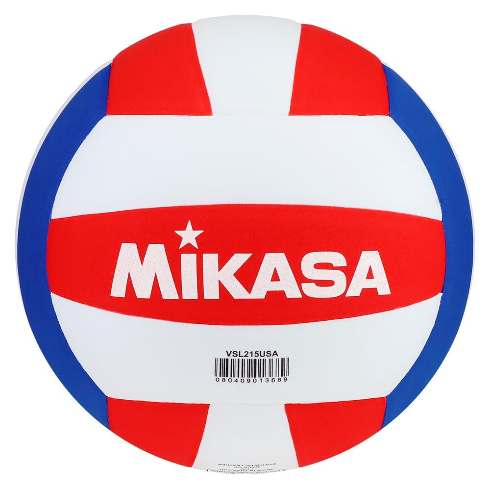 Mikasa VSL215 Competitive Class Volleyball, Size 5, Red/White/Blue