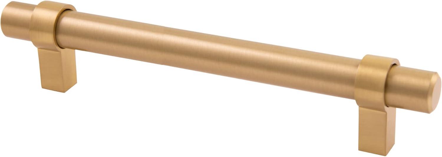 Emery Satin Gold Cylindrical Cabinet Bar Pulls, 5-Pack