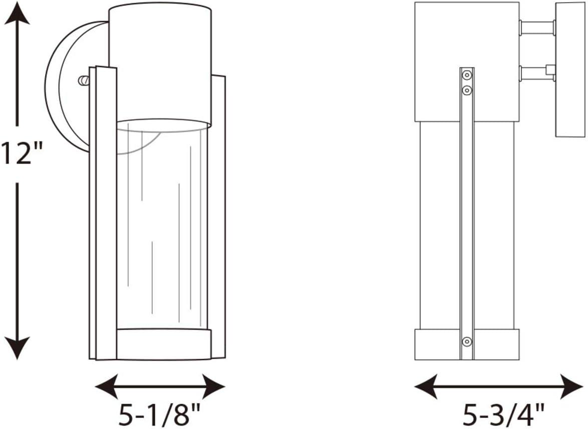 Progress Lighting Z-1030 1-Light Outdoor LED Sconce, Aluminum, Black Finish, Clear Glass Shade
