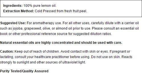 NOW Essential Oils, Lemon Oil, Cheerful Aromatherapy Scent, Cold Pressed, 100% Pure, Vegan, Child Resistant Cap, 1-Ounce