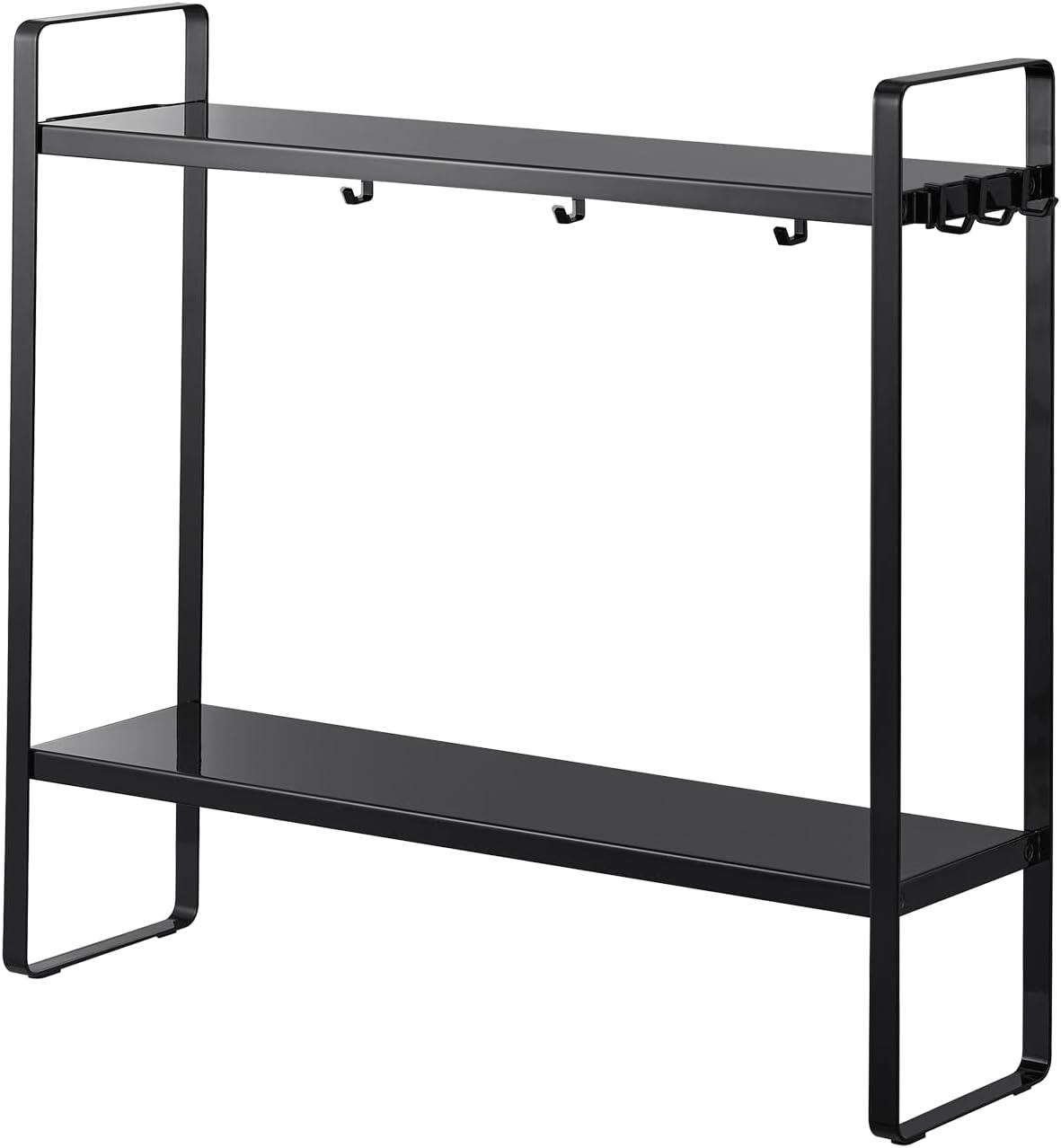 Yamazaki Home Two-Tier Countertop Rack, Black, Steel