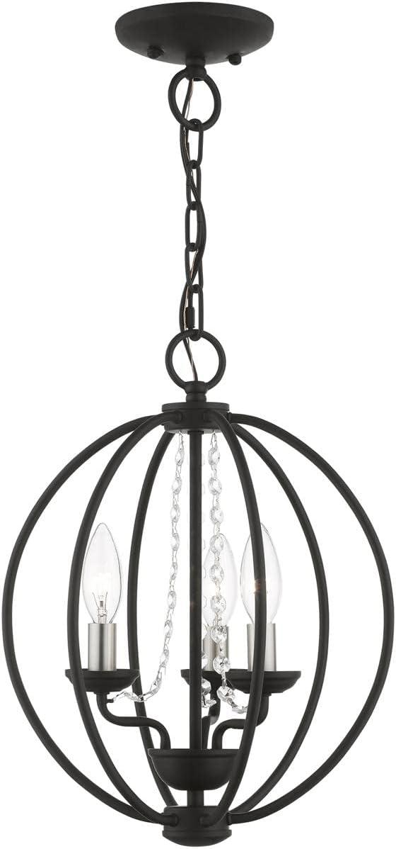 Livex Lighting Arabella 3 - Light Chandelier in Black/Brushed Nickel