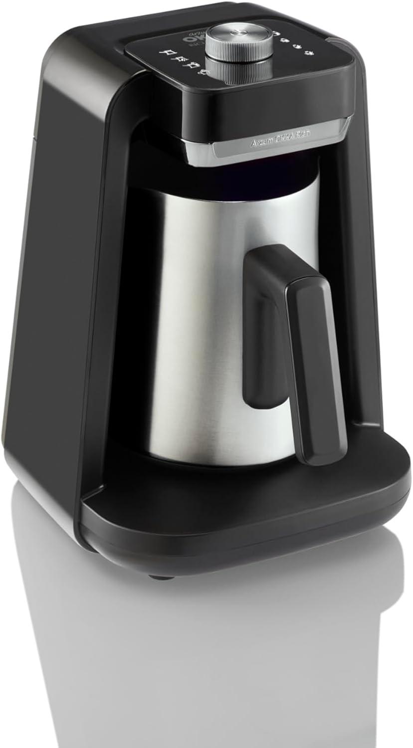 Arzum Okka Rich Spin Pro Turkish Coffee And Hot Beverage Maker, Velvetiser, Milk Frother, 120v, 5 Cups, Stainless Steel Cooking Pot