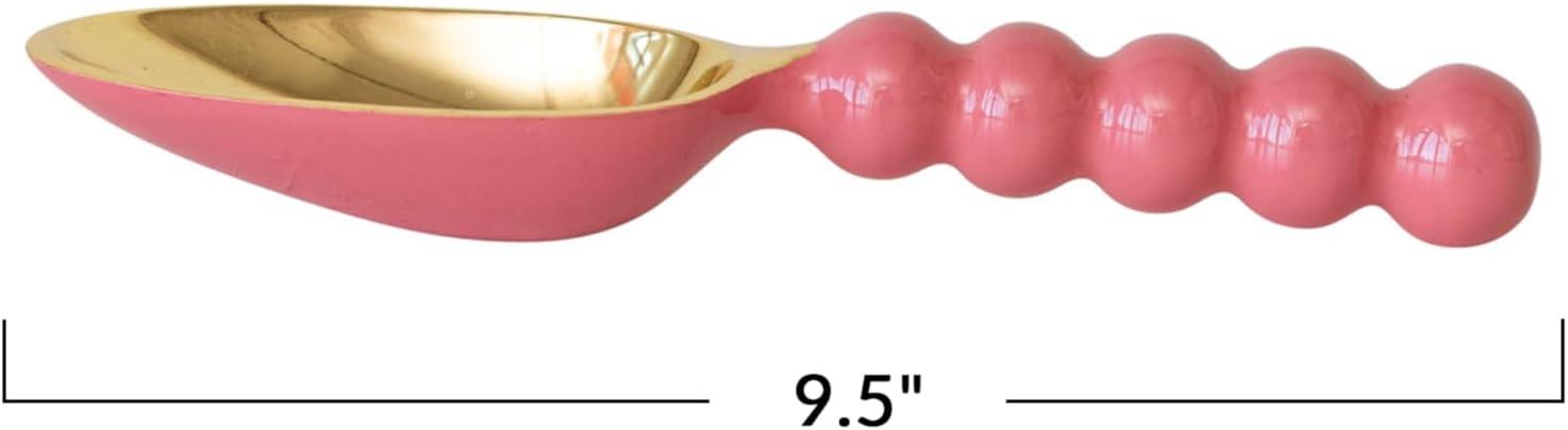Creative Co-Op, Pink Enameled Aluminum Kitchen Scoop, Gold, Medium
