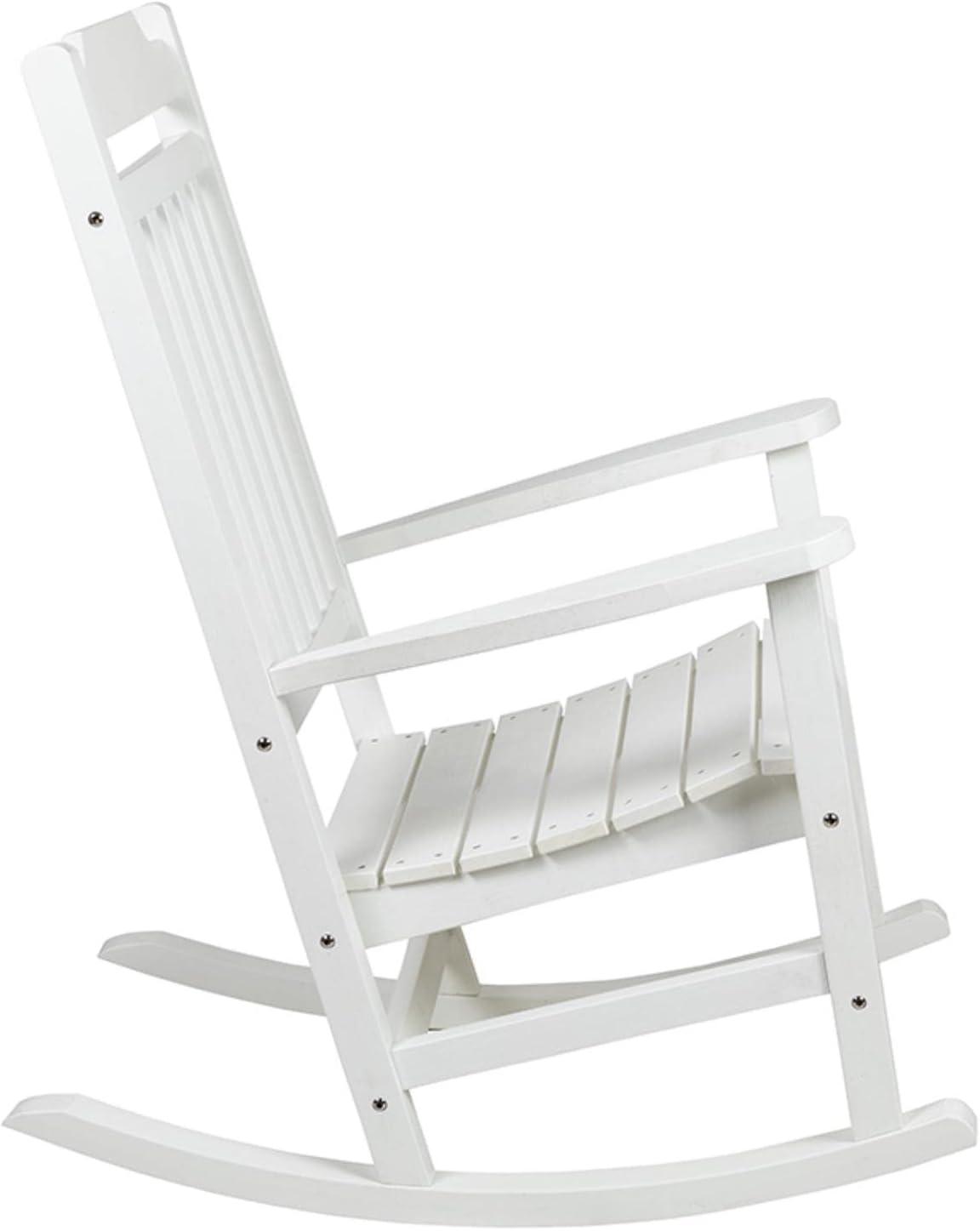 Winston White Poly Resin Wood Rocking Chair with Cushions