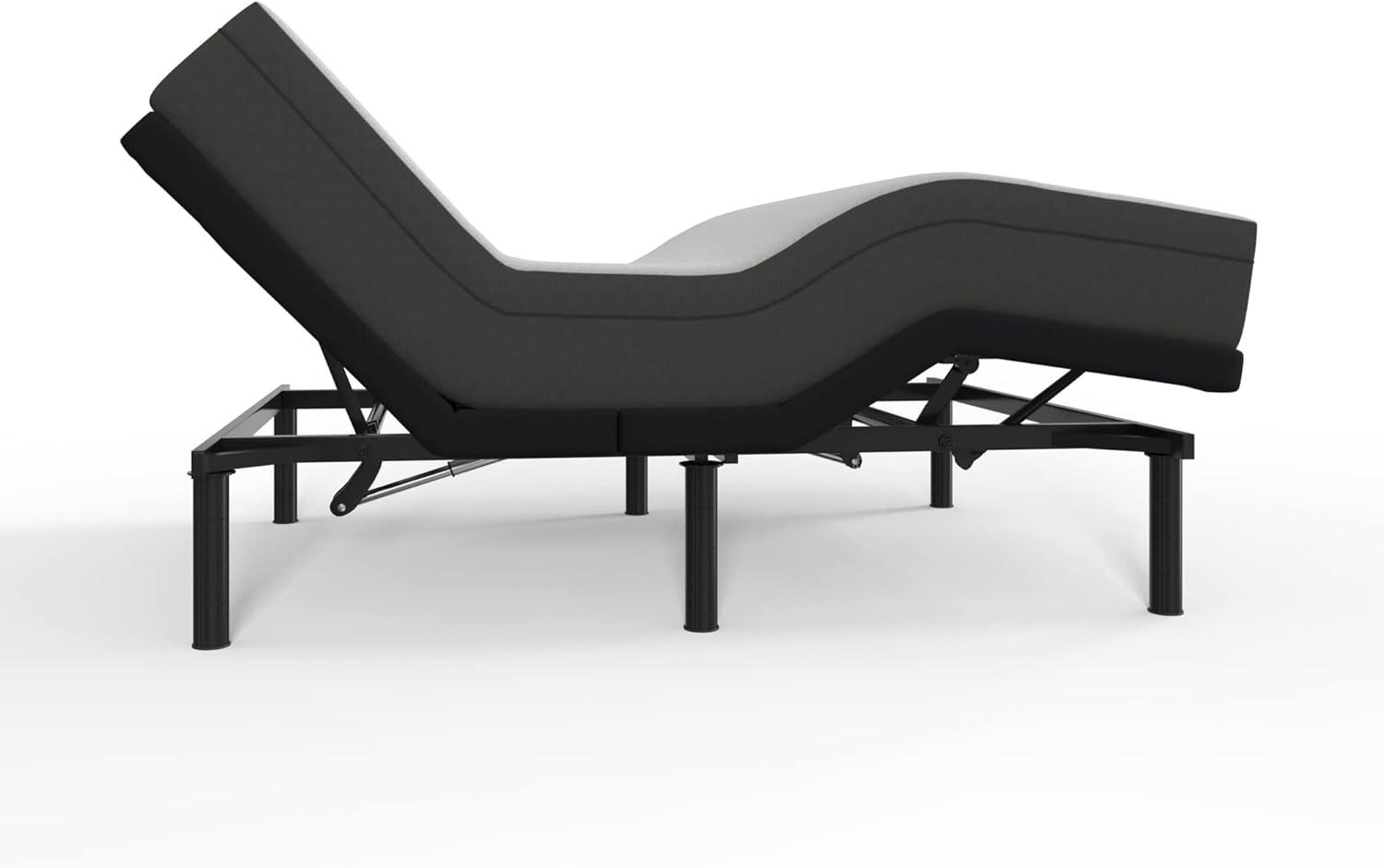 Blissful Nights e3 Twin XL Adjustable Bed Base Frame with 10" Medium Firm Gel Infused Memory Foam Mattress