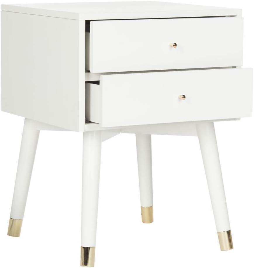 Lyla Retro Nightstand - White/Gold - Safavieh.