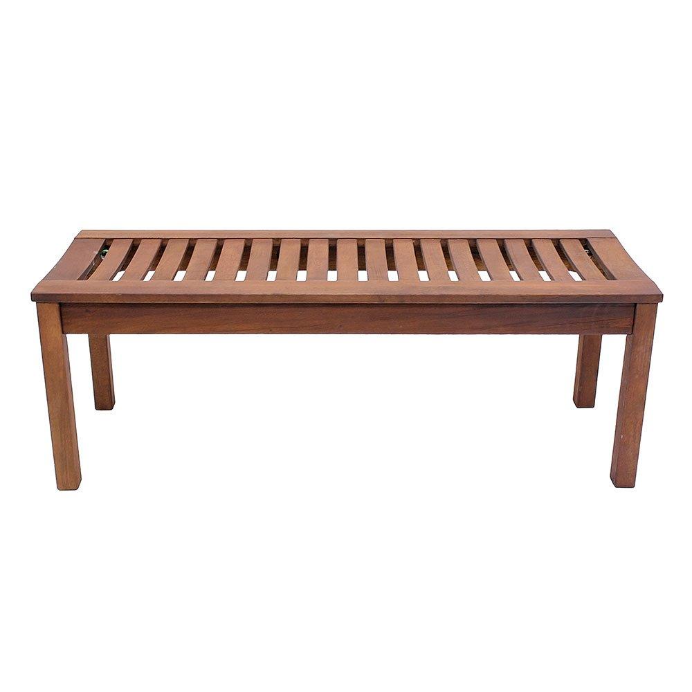 Eucalyptus Wood Backless Bench with Natural Oil Finish, 4 Feet