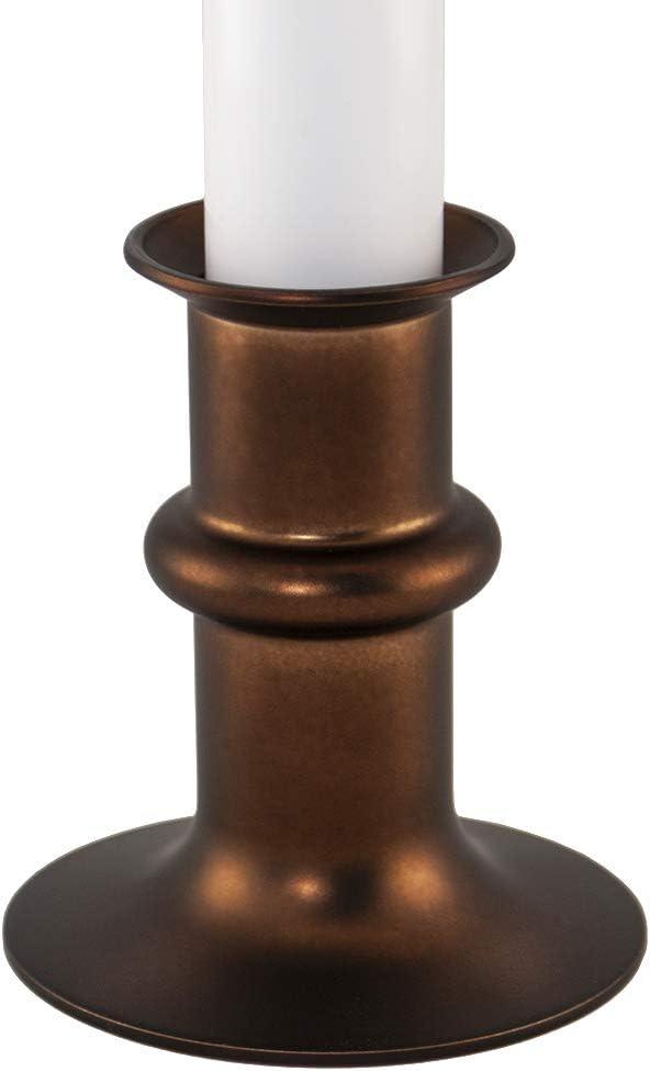 612 Vermont Ultra-Bright LED Christmas Window Candles with Timer, Battery Operated, Metal Base (Antique Bronze)